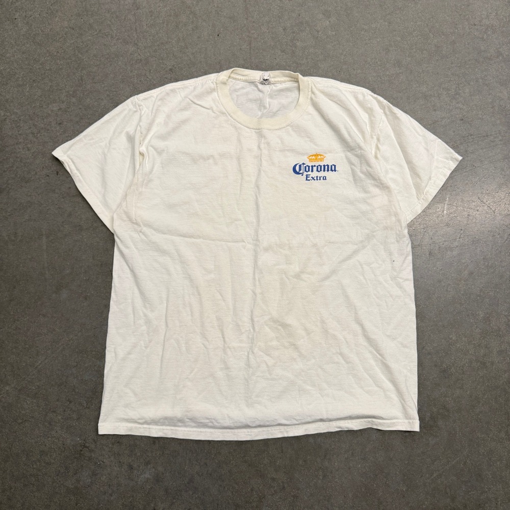 Vintage Jerzees Corona Extra Beer T-Shirt XL White Short Sleeve Promo Tee
